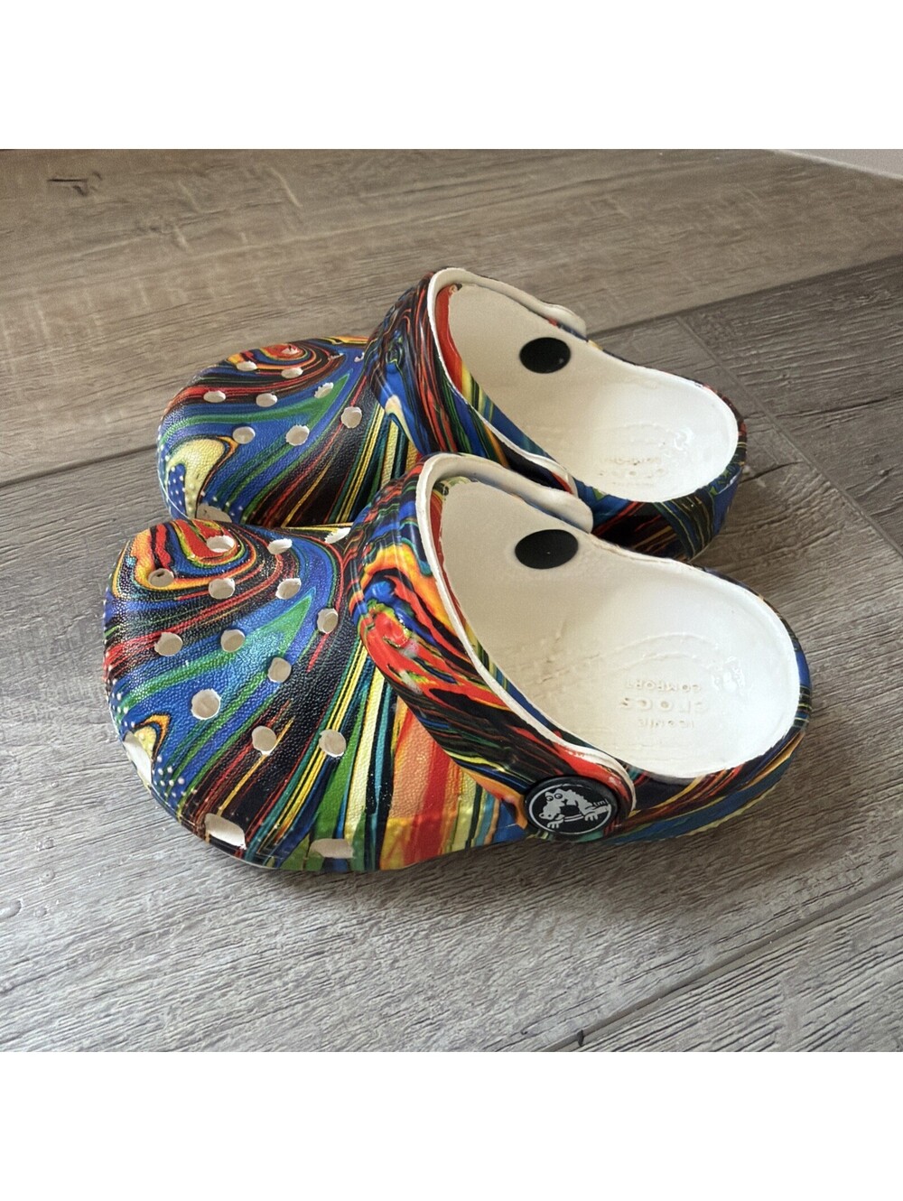 Crocs Clogs Shoe Toddler Baby Size 5 Tie Dye Multicolor Casual Comfort